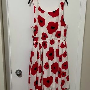 Ricki’s Smocked Back Poppy Print Dress Size 16